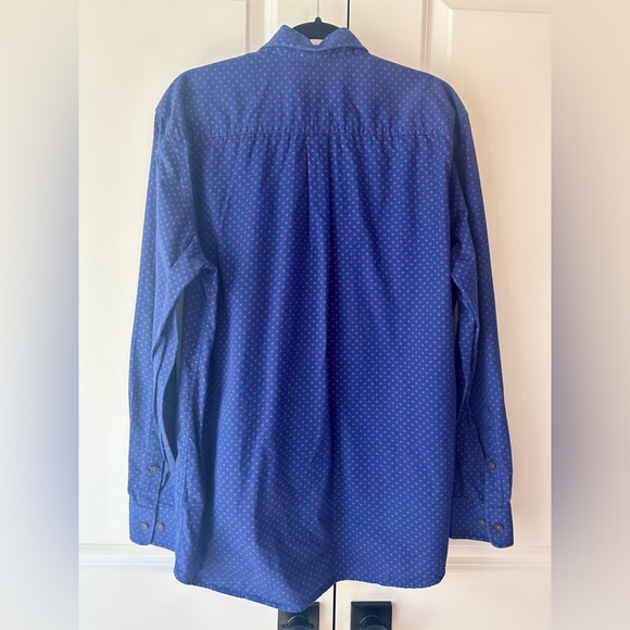 Johnnie-O Men’s Blue w/Red Geometric Pattern Cotton Long Sleeve Button Down - Picture 2 of 10